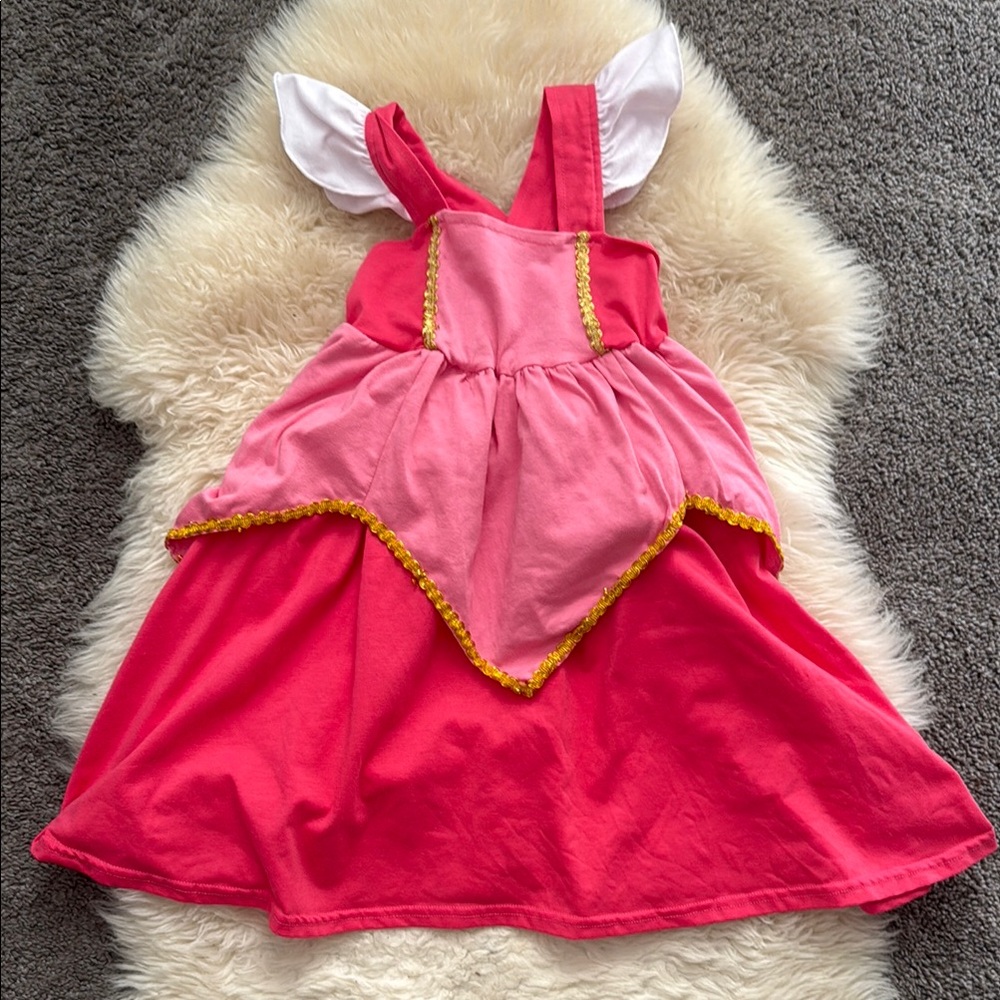 “Sleeping Beauty” Aurora inspired cotton Charming Pink and Red Kids Costume